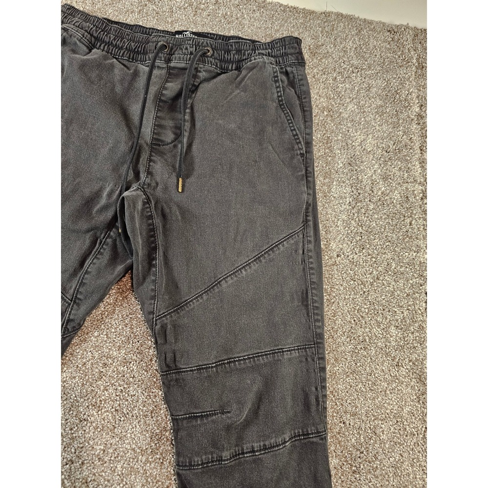 Hollister Advanced Stretch Skinny Jogger Mens Medium Washed Black Gray Pants - Picture 5 of 16